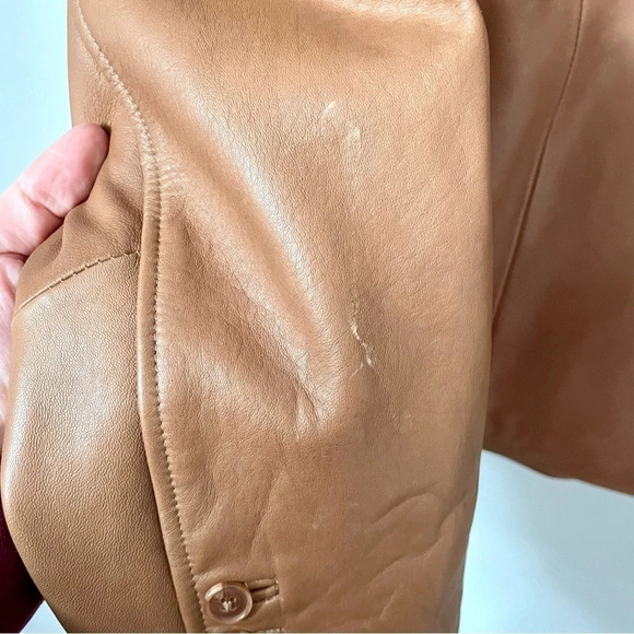Cabela's Y2K Brown  Leather Button Up Blazer Jacket - Picture 8 of 8